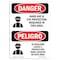 Signmission OSHA, Hard Hat Eye Protection Required Bilingual, 10in X 7in Rigid Plastic, 7" W, 10" H, Spanish OS-DS-P-710-VS-1289 - alternate 1
